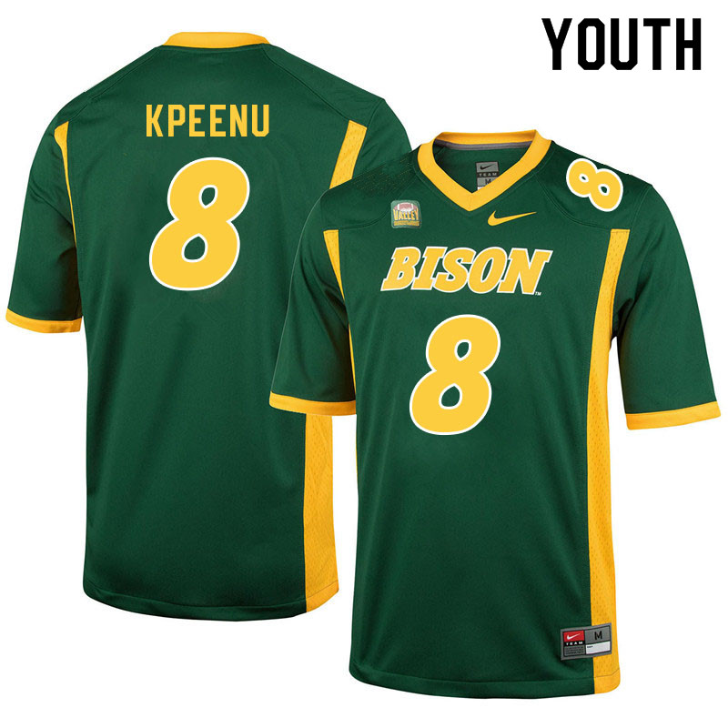 Youth #8 Barika Kpeenu North Dakota State Bison College Football Jerseys Sale-Green